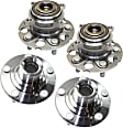 Front and Rear, Driver and Passenger Side Wheel Hub, 5 Lugs, Front - Without Bearing; Rear - With Bearing, With Sensor, FWD