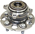 Front and Rear, Driver and Passenger Side Wheel Hub, 5 Lugs, Front - Without Bearing; Rear - With Bearing, With Sensor, FWD