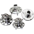 4-Wheel Set Front and Rear, Driver and Passenger Side Wheel Hubs, Front - Without Bearing; Rear - With Bearing