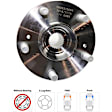 4-Wheel Set Front and Rear, Driver and Passenger Side Wheel Hubs, Front - Without Bearing; Rear - With Bearing