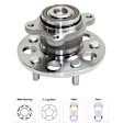 4-Wheel Set Front and Rear, Driver and Passenger Side Wheel Hubs, Front - Without Bearing; Rear - With Bearing