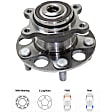Rear, Driver and Passenger Side Wheel Hub, 5 Lugs, With Bearing