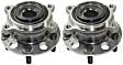 Rear, Driver and Passenger Side Wheel Hub, 5 Lugs, With Bearing