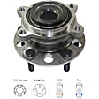 Rear, Driver and Passenger Side Wheel Hub, 5 Lugs, With Bearing