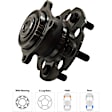 Rear, Driver and Passenger Side Wheel Hub, 5 Lugs, With Bearing, 3.5L, 6Cyl
