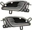 Front or Rear, Driver and Passenger Side Interior Door Handles, Gray bezel with silver lever, With door lock button