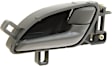 Front or Rear, Driver and Passenger Side Interior Door Handles, Gray bezel with silver lever, With door lock button