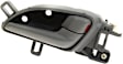 Front or Rear, Driver and Passenger Side Interior Door Handles, Gray bezel with silver lever, With door lock button