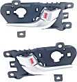 Front, Driver and Passenger Side Interior Door Handles, Silver, With door lock button