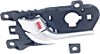 Front, Driver and Passenger Side Interior Door Handles, Silver, With door lock button