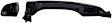 2017 Hyundai Elantra - Front, Driver and Passenger Side Exterior Door Handles, Primed, Driver Side - with Keyhole/Passenger Side - with Key Hole Cover and without Key Hole, For Models without Smart Entry System