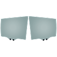 Rear, Driver and Passenger Side Door Glasses, Gray Tint Privacy, For Models With Sliding Door, Replaces NAGS No. FD22407YPY, FD22408YPY