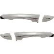 Rear, Driver and Passenger Side Chrome Exterior Door Handle, Without Key Hole