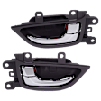 Rear, Driver and Passenger Side Interior Door Handles, Chrome Lever with Textured Black Bezel, Rear Driver and Passenger Side - With door lock button, Korea Built Vehicle