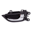 Rear, Driver and Passenger Side Interior Door Handles, Chrome Lever with Textured Black Bezel, Rear Driver and Passenger Side - With door lock button, Korea Built Vehicle
