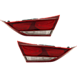 Driver and Passenger Side, Inner Tail Lights, with Bulbs, Halogen, Mounts on Luggage Lid, USA Built Vehicle