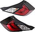 Driver and Passenger Side Tail Lights, with Bulbs, Halogen, Coupe