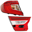 Driver Side, Outer and Inner Halogen/LED Combo Tail Light, With bulb(s), OE Replacement