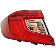 Driver Side, Outer and Inner Halogen/LED Combo Tail Light, With bulb(s), OE Replacement