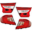 Driver and Passenger Side, Inner and Outer Halogen/LED Combo Tail Light, With bulb(s), OE Replacement