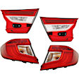 Driver and Passenger Side, Inner and Outer Halogen/LED Combo Tail Light, With bulb(s), OE Replacement, CAPA Certified