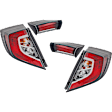 Driver and Passenger Side, Inner and Outer Tail Lights, with Bulbs, LED - Mounts on Body, Halogen - Mounts on Liftgate, Hatchback, CAPA CERTIFIED