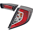 Passenger Side, Inner and Outer Tail Lights, with Bulbs, LED - Mounts on Body, Halogen - Mounts on Liftgate, Hatchback, CAPA CERTIFIED