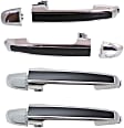 Front and Rear, Driver and Passenger Side Exterior Door Handles, Chrome Lever with Primed Bezel, Front Driver Side-With Key Hole; Front Passenger and Rear Driver and Passenger Side-Without Key Hole