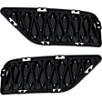 Front, Driver and Passenger Side Bumper Grilles, Cover Finisher, Black