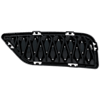 Front, Driver and Passenger Side Bumper Grilles, Cover Finisher, Black
