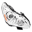 Driver and Passenger Side Headlights, without Bulbs, HID/Xenon, Clear Lens, without HID Bulbs and Ballast