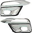 Front, Driver and Passenger Side Fog Light Trims, Black and Chrome, For Models Without Collision Warning