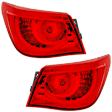 Driver and Passenger Side Tail Lights, with Bulbs, LED, Mounts on Body
