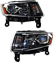 2015 Jeep Grand Cherokee - Driver and Passenger Side Halogen Headlight, With bulb(s), OE Replacement