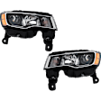 2018 Jeep Grand Cherokee - Driver and Passenger Side Halogen Headlight, With bulb(s), OE Replacement