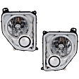 Driver and Passenger Side Headlights, with Bulbs, Halogen, For Models without Black Bezel, without Fog Lights