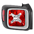 Driver and Passenger Side Tail Light, with Bulb, Halogen, Clear and Red Lens, Black Bezel