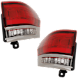 Driver and Passenger Side, Outer Halogen Tail Lights, with Bulbs, with Silver Trim, without Platinum Insert, Mounts on Body, Except SRT/Trackhawk Models