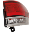 Driver and Passenger Side, Outer Halogen Tail Lights, with Bulbs, with Silver Trim, without Platinum Insert, Mounts on Body, Except SRT/Trackhawk Models