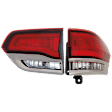Passenger Side, Inner and Outer Tail Lights, with Bulbs, Halogen, Mounts On Body and Liftgate