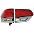 Driver Side, Inner and Outer Tail Lights, with Bulbs, Halogen, Mounts On Body and Liftgate