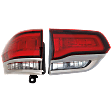 Driver Side, Inner and Outer Tail Lights, with Bulbs, Halogen, Mounts On Body and Liftgate, CAPA CERTIFIED
