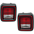 2018-2024 Jeep Wrangler - Driver and Passenger Sides Tail Lights, with Bulbs, Halogen, For Models without Blind Spot Detection