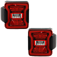2018-2024 Jeep Wrangler - Driver and Passenger Sides Tail Lights, with Bulbs, LED, For Models with Blind Spot Detection