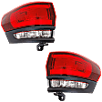 Driver and Passenger Side, Outer Tail Lights, with Bulb, Halogen, with Gray Bezel Trim Design, For Models without Platinum Insert, Granite Trim, CAPA Certified