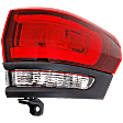 Driver and Passenger Side, Outer Tail Lights, with Bulb, Halogen, with Gray Bezel Trim Design, For Models without Platinum Insert, Granite Trim, CAPA Certified