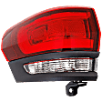 Driver and Passenger Side, Outer Tail Lights, with Bulb, Halogen, with Gray Bezel Trim Design, For Models without Platinum Insert, Granite Trim, CAPA Certified