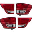 2012 Jeep Grand Cherokee - Driver and Passenger Side, Inner and Outer Halogen Tail Light, With bulb(s), Mounts on Liftgate, OE Replacement