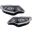 Driver and Passenger Side Headlights, with Bulbs, Halogen, Sedan, USA Built Vehicle, without Daytime Running Light, CAPA Certified