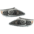 Driver and Passenger Side Headlights, with Bulbs, Halogen, with LED Accent Light, CAPA Certified
